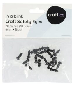 Crafties | Veiligheidsogen zwart (10 paar)